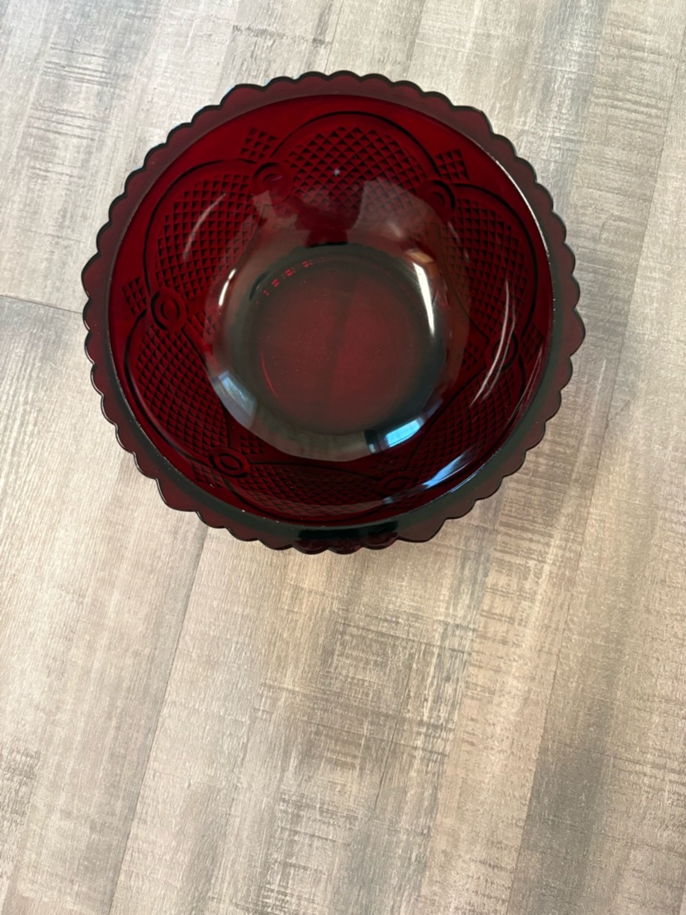 Avon 1876 Cape Cod Ruby Red Serving Bowl - Picture 3 of 7